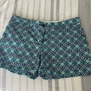 Crown & Ivy Multicolor Geometric Shorts Size 12 Cotton Twill 4 Pocket Zipper